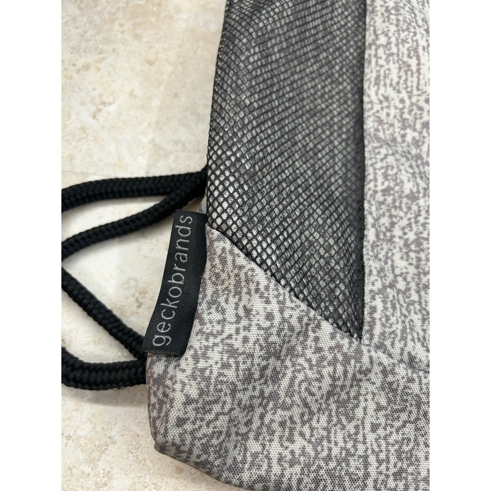 Geckobrands Drawstring‎ Backpack Black Gray Sports Bag - Picture 7 of 11
